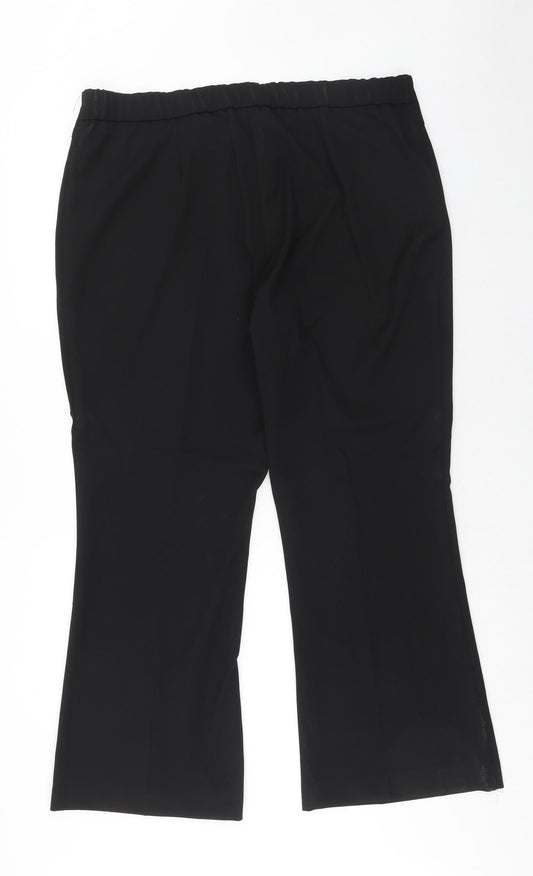 Savoir Womens Black Polyester Trousers Size 20 Regular Zip