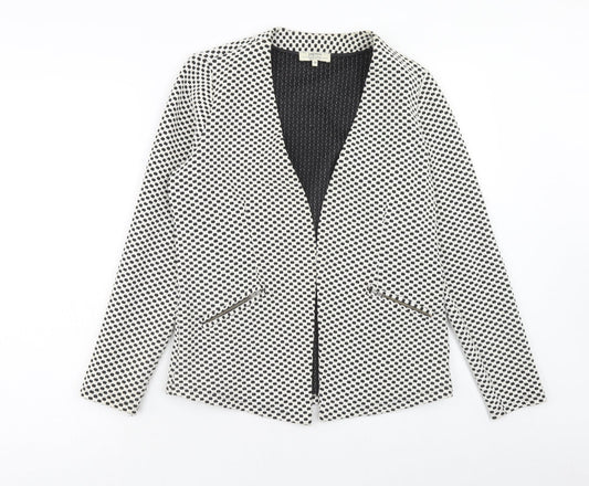 Papaya Womens White Polka Dot Jacket Blazer Size 14