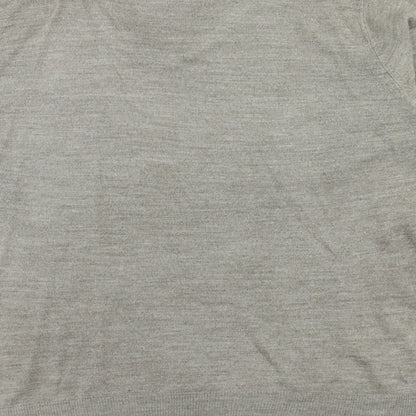 Marks and Spencer Mens Grey V-Neck Acrylic Pullover Jumper Size L Long Sleeve