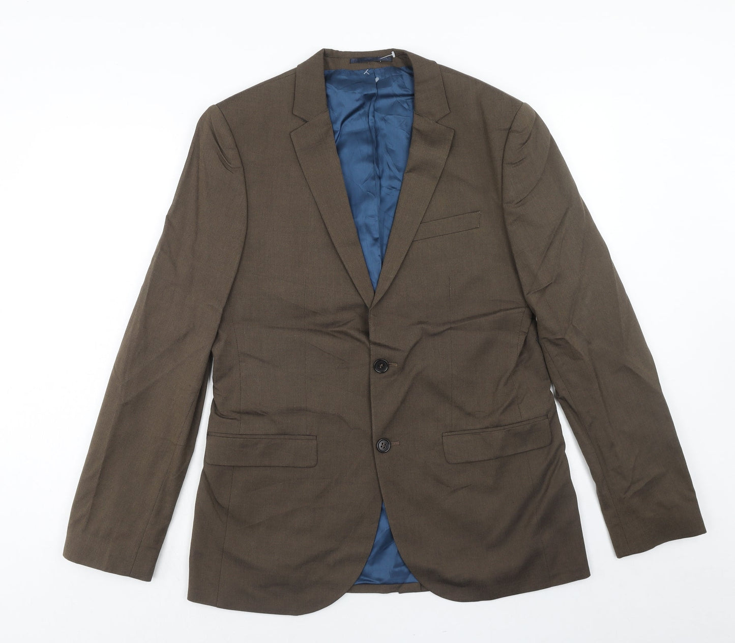 Mens UK Size 40 River Island Regular Brown Suit Jacket