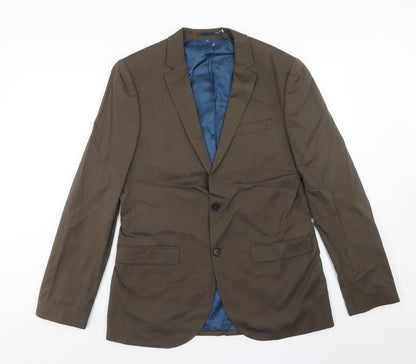 Mens UK Size 40 River Island Regular Brown Suit Jacket