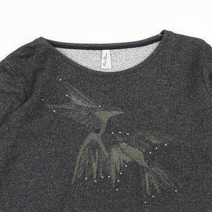 Miss Etam Womens Black Polyester Pullover Sweatshirt Size L Pullover - Birds