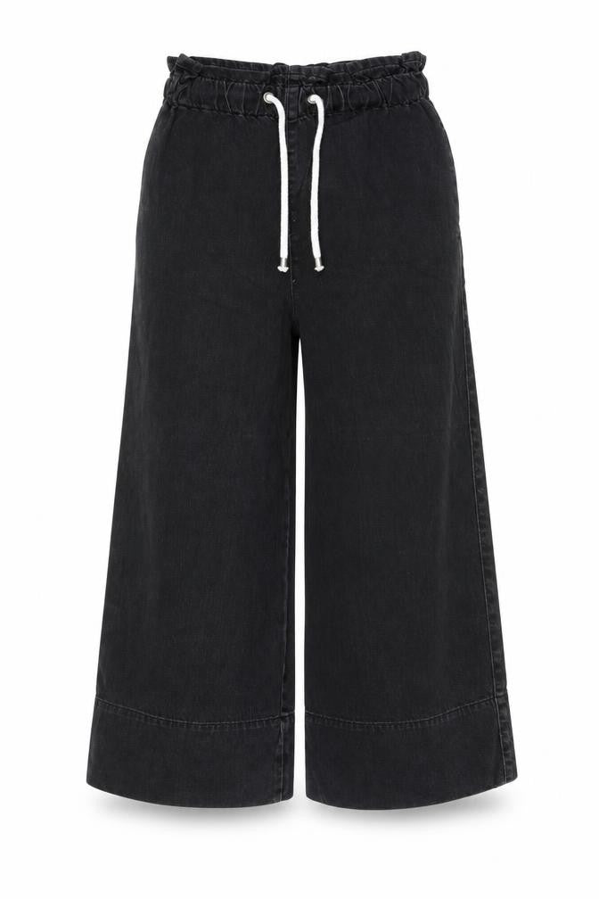 Womens UK Size 25 in Topshop Regular Fit Wide-Leg Black Jeans