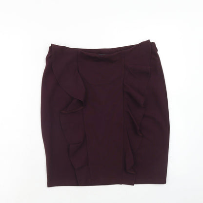Dorothy Perkins Womens Purple Viscose Straight & Pencil Skirt Size 12