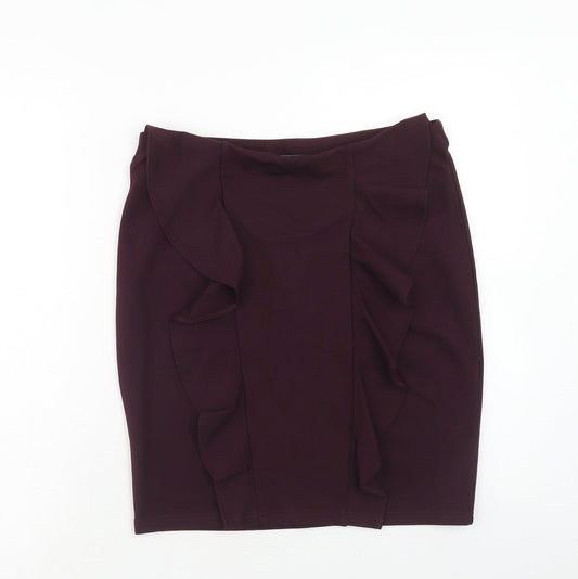 Dorothy Perkins Womens Purple Viscose Straight & Pencil Skirt Size 12