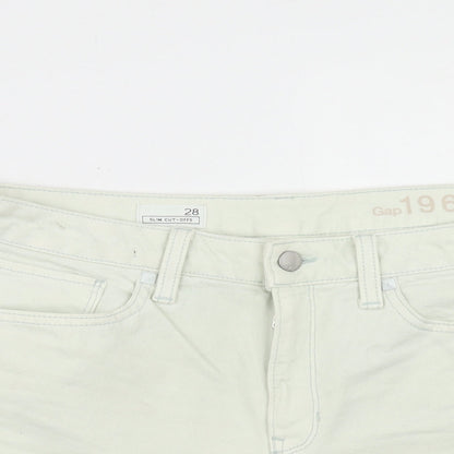 Gap Womens Green Cotton Cut-Off Shorts Size 10 Slim Zip