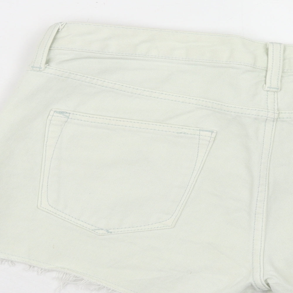 Gap Womens Green Cotton Cut-Off Shorts Size 10 Slim Zip