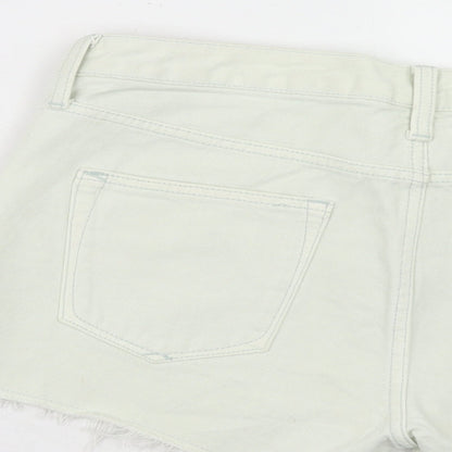 Gap Womens Green Cotton Cut-Off Shorts Size 10 Slim Zip