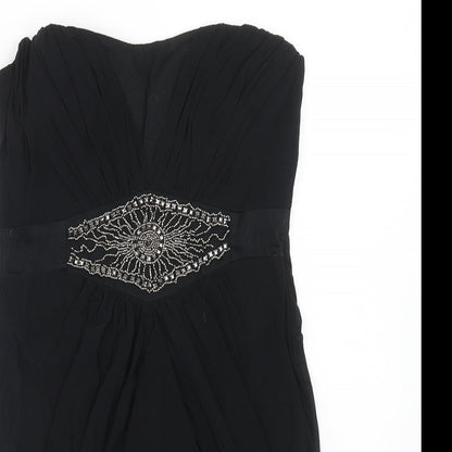 ASOS Womens Black Polyester Mini Size 10 Off the Shoulder Zip