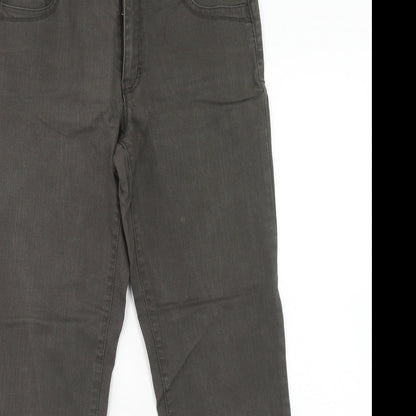 Yessica Womens Grey Cotton Straight Jeans Size 10 Regular Zip - Embellished Pockets