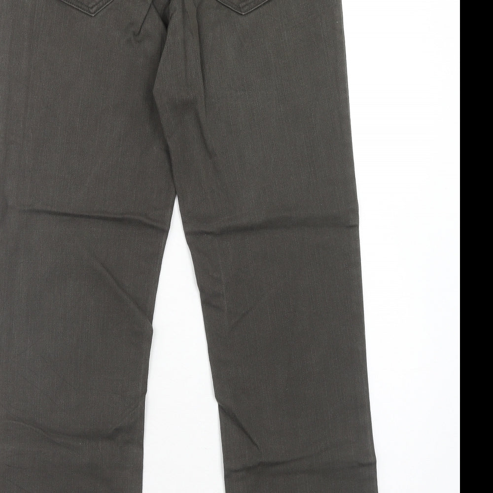 Yessica Womens Grey Cotton Straight Jeans Size 10 Regular Zip - Embellished Pockets