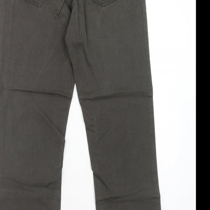 Yessica Womens Grey Cotton Straight Jeans Size 10 Regular Zip - Embellished Pockets