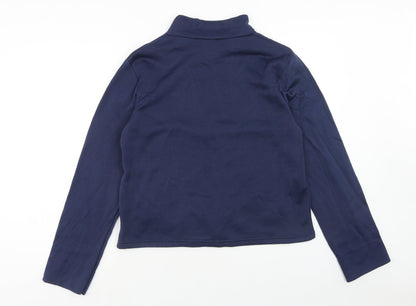 Ann De Lancay Womens Blue Polyester Full Zip Sweatshirt Size S Zip