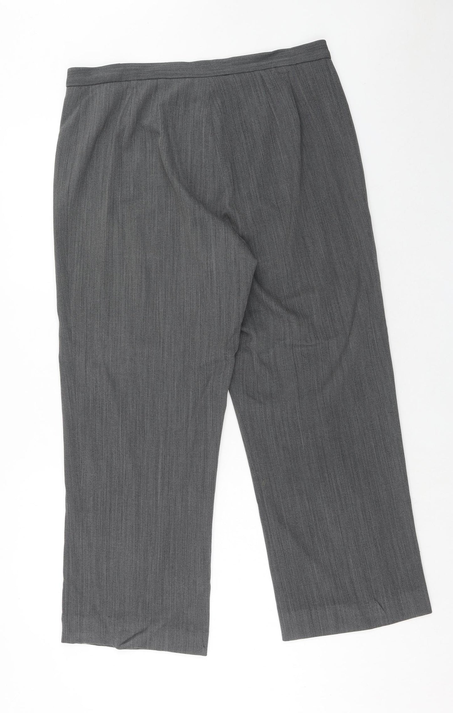 CC Womens Grey Geometric Polyester Trousers Size 16 Regular Zip