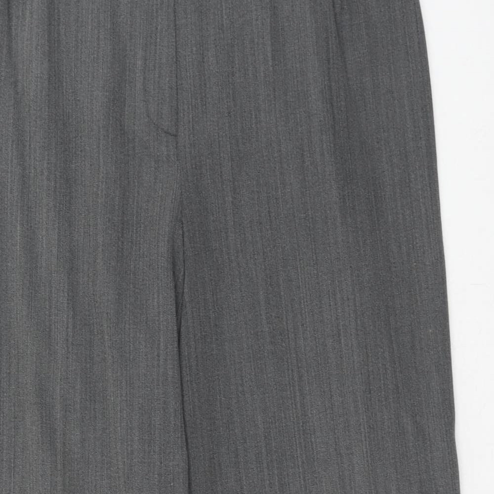 CC Womens Grey Geometric Polyester Trousers Size 16 Regular Zip