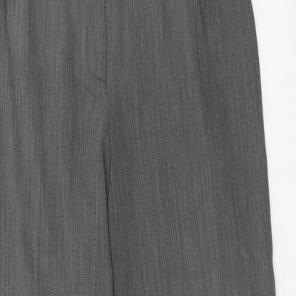 CC Womens Grey Geometric Polyester Trousers Size 16 Regular Zip