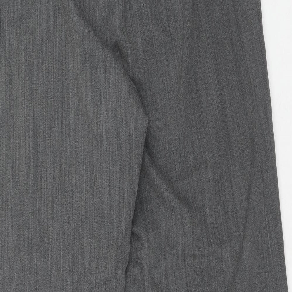 CC Womens Grey Geometric Polyester Trousers Size 16 Regular Zip
