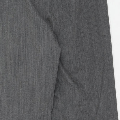 CC Womens Grey Geometric Polyester Trousers Size 16 Regular Zip