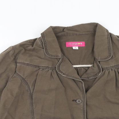 Liz Lange Womens Brown Jacket Blazer Size M Button