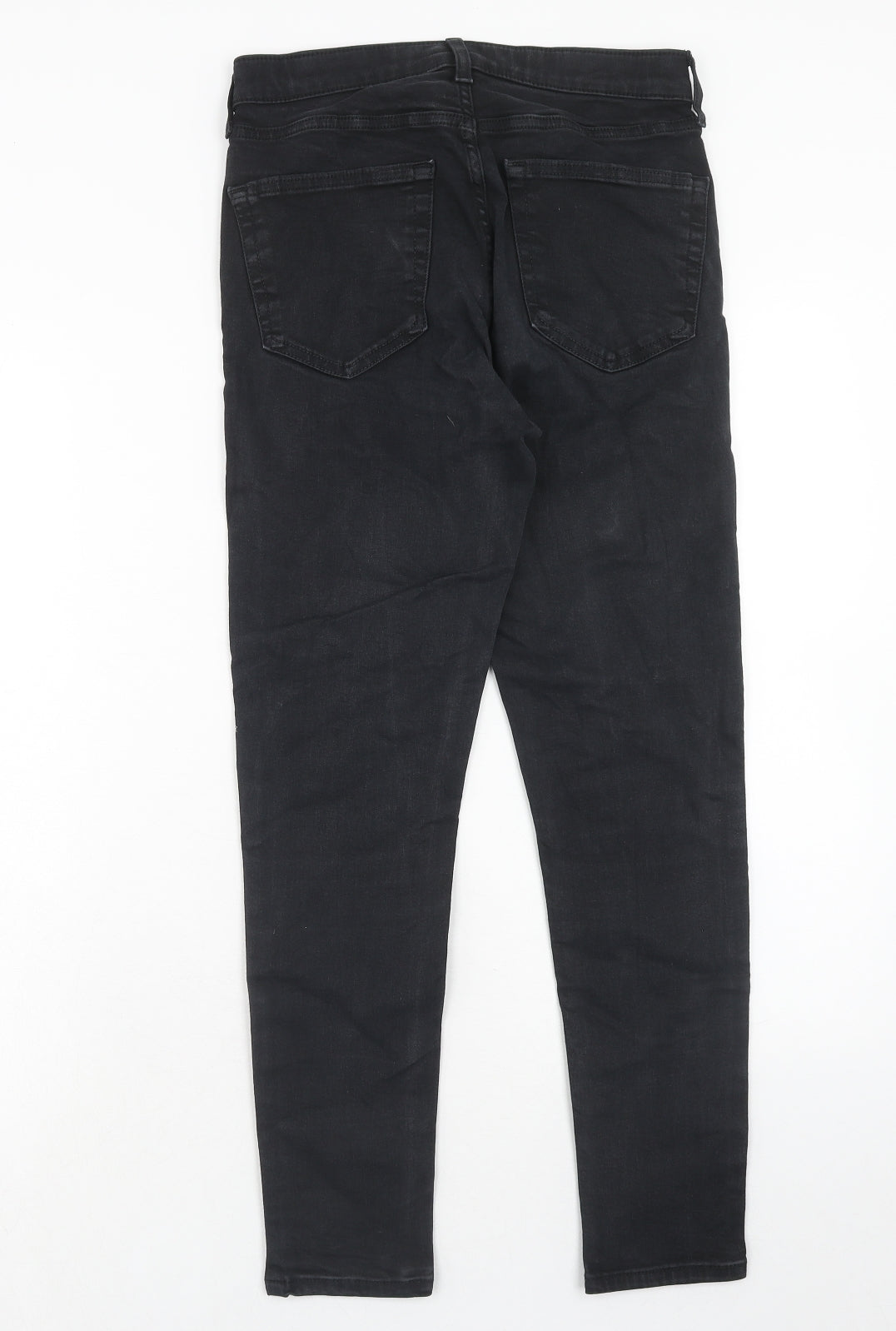 Topshop Womens Black Cotton Skinny Jeans Size 28 in L30 in Regular Zip