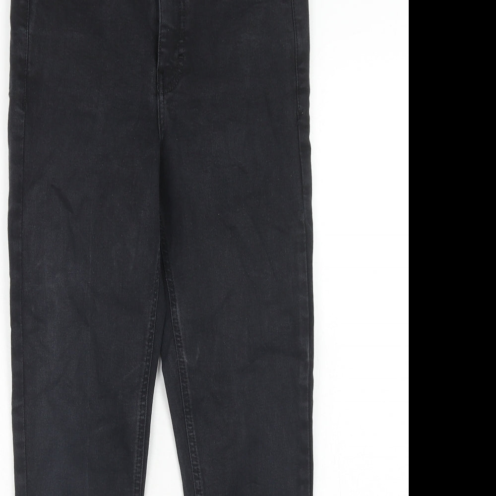 Topshop Womens Black Cotton Skinny Jeans Size 28 in L30 in Regular Zip