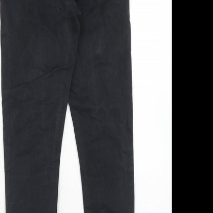 Topshop Womens Black Cotton Skinny Jeans Size 28 in L30 in Regular Zip