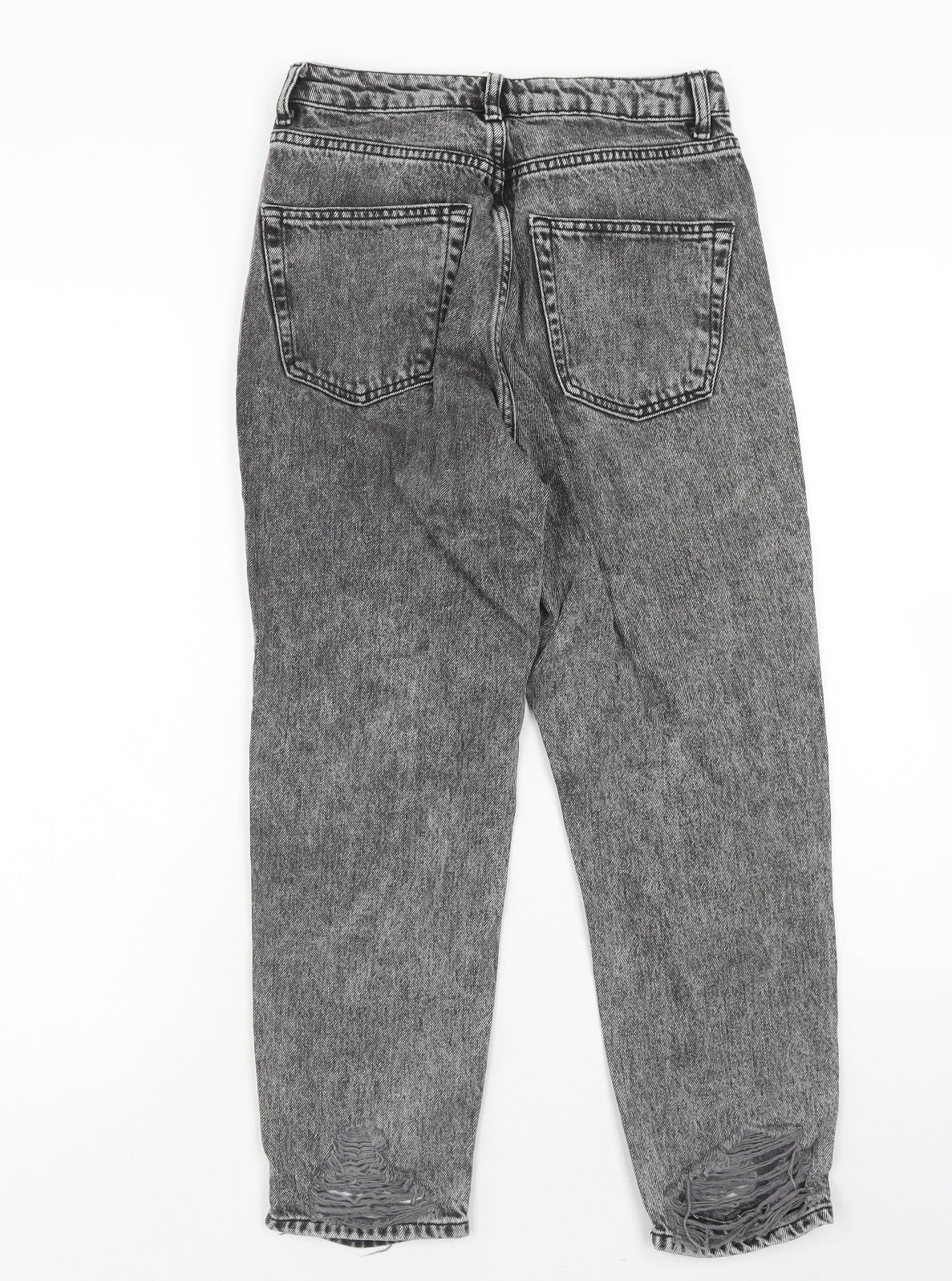 Topshop Womens Grey Cotton Tapered Jeans Size 28 in L30 in Regular Zip