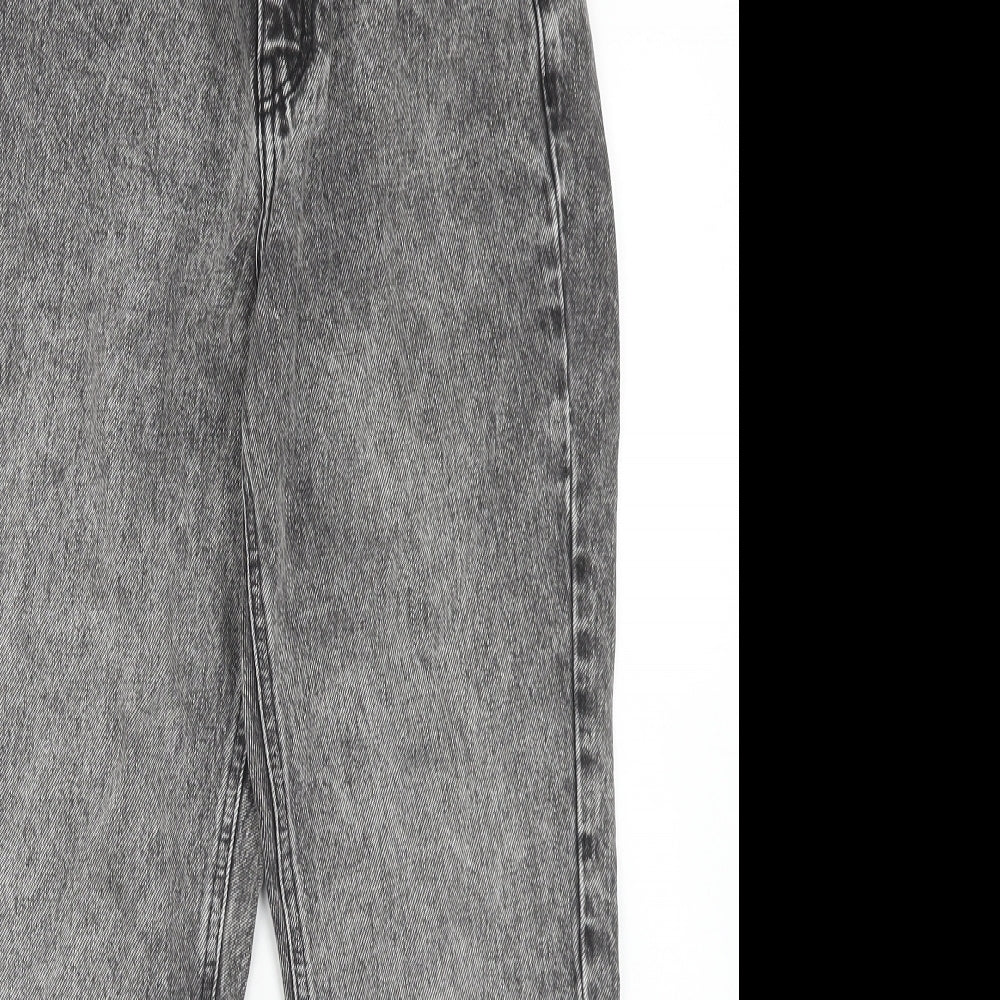 Topshop Womens Grey Cotton Tapered Jeans Size 28 in L30 in Regular Zip