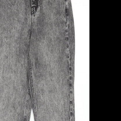 Topshop Womens Grey Cotton Tapered Jeans Size 28 in L30 in Regular Zip
