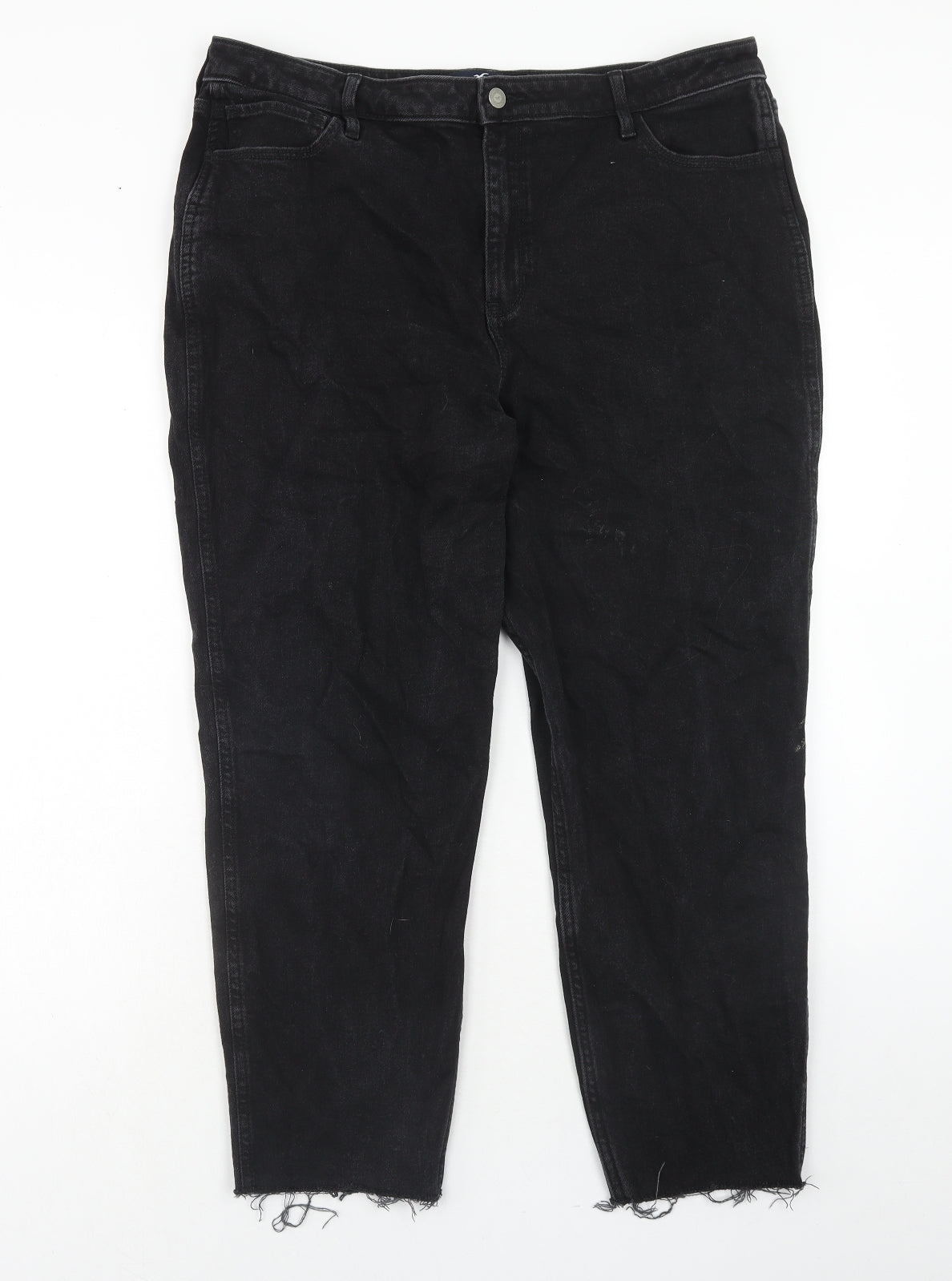 Hollister Womens Black Cotton Tapered Jeans Size 33 in L27 in Regular Zip