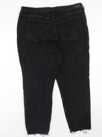 Hollister Womens Black Cotton Tapered Jeans Size 33 in L27 in Regular Zip