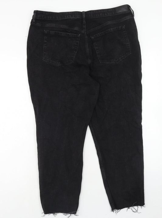 Hollister Womens Black Cotton Tapered Jeans Size 33 in L27 in Regular Zip