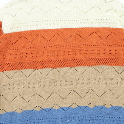 Jumpo Womens Multicoloured Round Neck Striped Acrylic Pullover Jumper Size M - Colourblock, Size M-L
