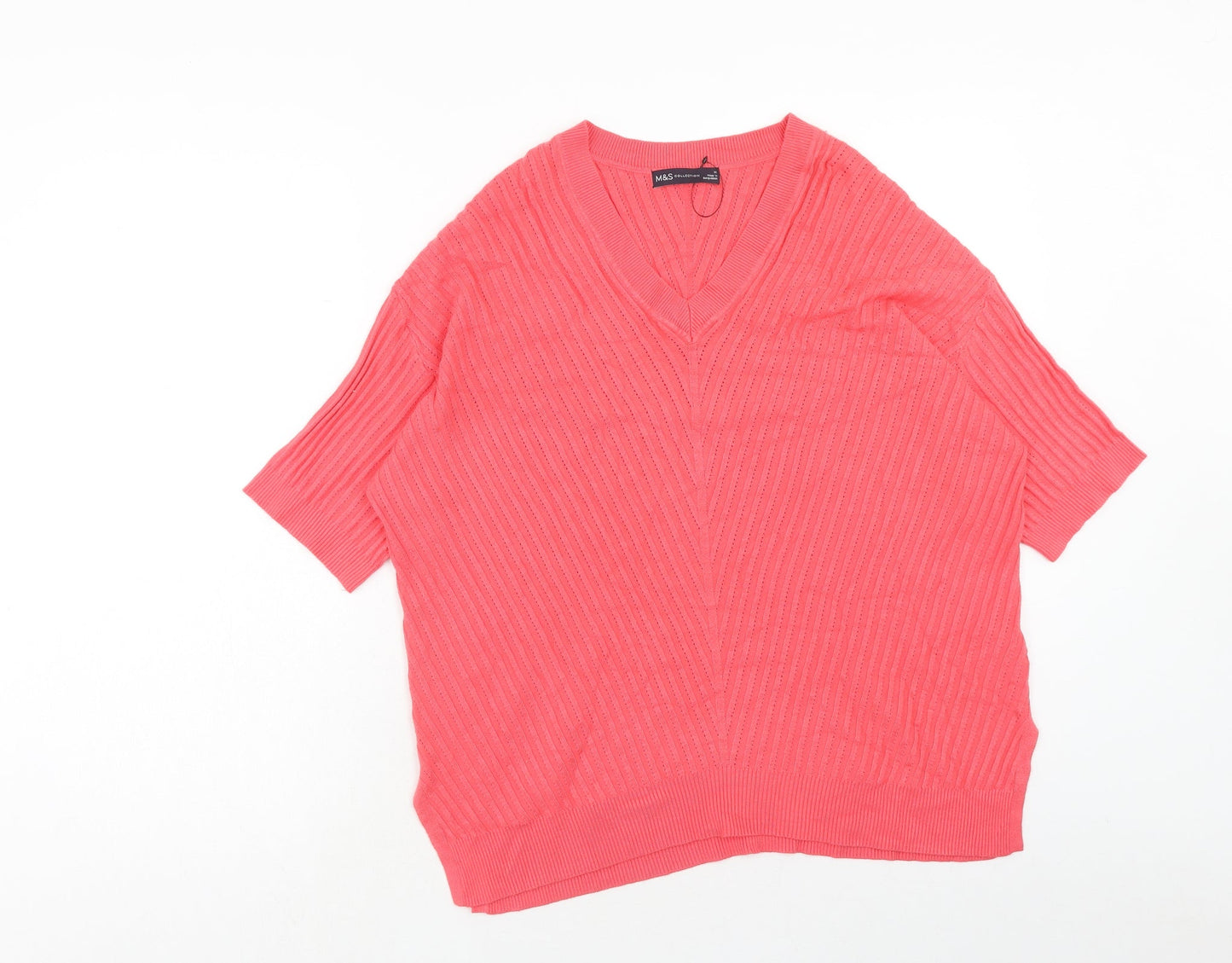 Womens UK Size M Marks and Spencer Pink Pullover Jumper