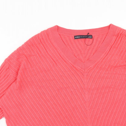 Womens UK Size M Marks and Spencer Pink Pullover Jumper