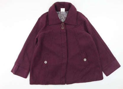 Ann De Lancay Womens Purple Jacket Blazer Size 16 Button