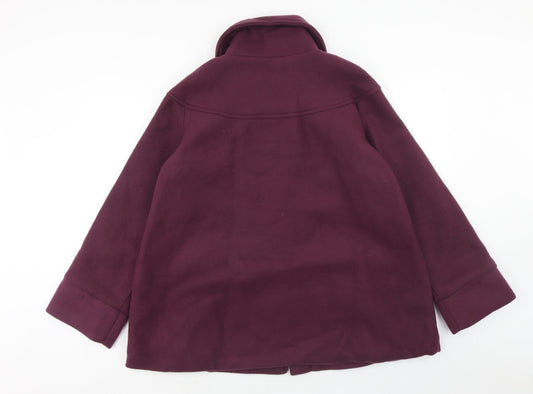 Ann De Lancay Womens Purple Jacket Blazer Size 16 Button