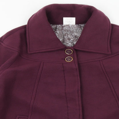 Ann De Lancay Womens Purple Jacket Blazer Size 16 Button