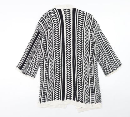 Womens UK Size M Papaya Black Cardigan Jumper