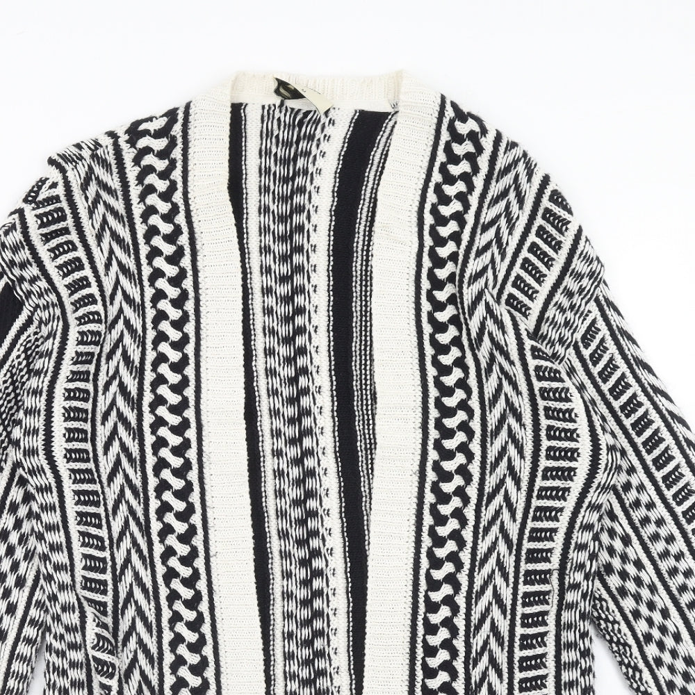 Womens UK Size M Papaya Black Cardigan Jumper