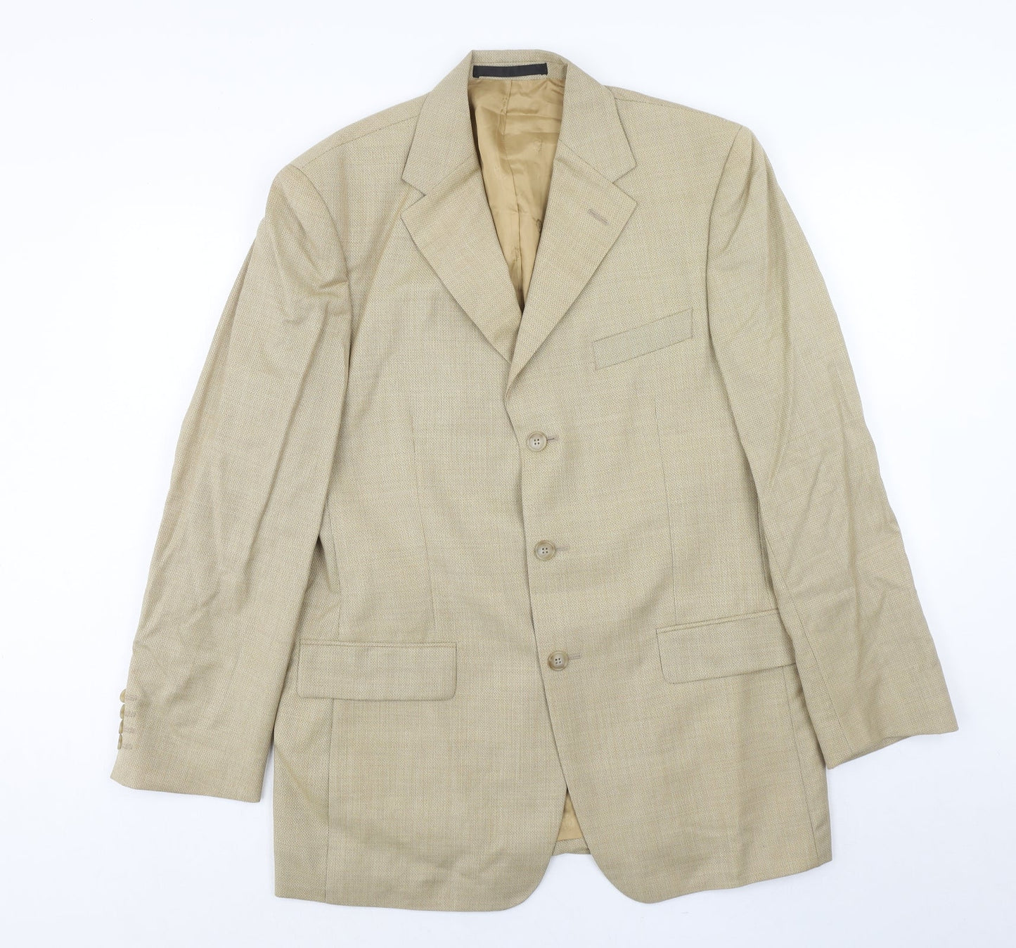 Mens UK Size 38 Preworn Regular Beige Suit Jacket