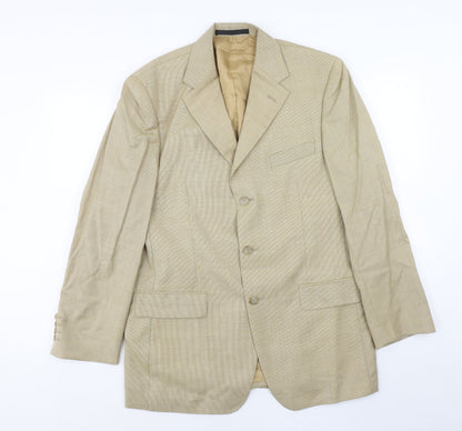 Mens UK Size 38 Preworn Regular Beige Suit Jacket