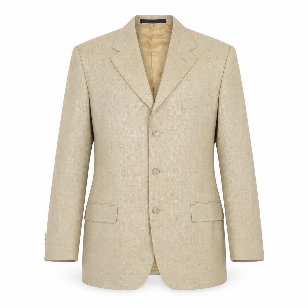 Mens UK Size 38 Preworn Regular Beige Suit Jacket