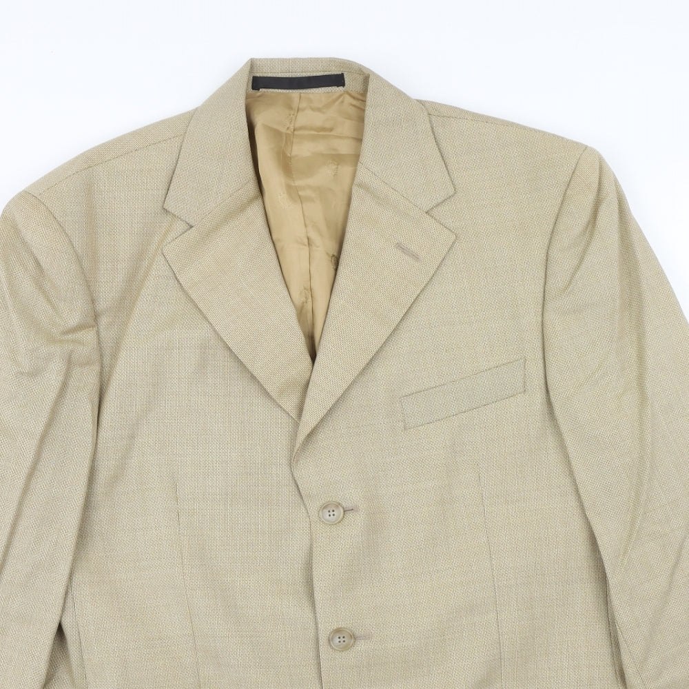 Mens UK Size 38 Preworn Regular Beige Suit Jacket