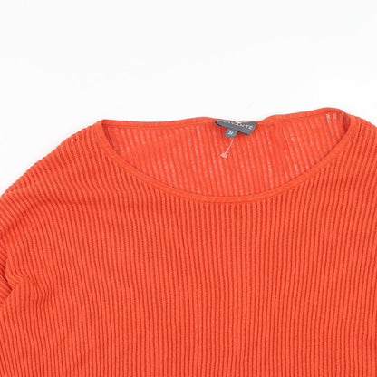 suivante Womens Orange Scoop Neck Viscose Pullover Jumper Size M