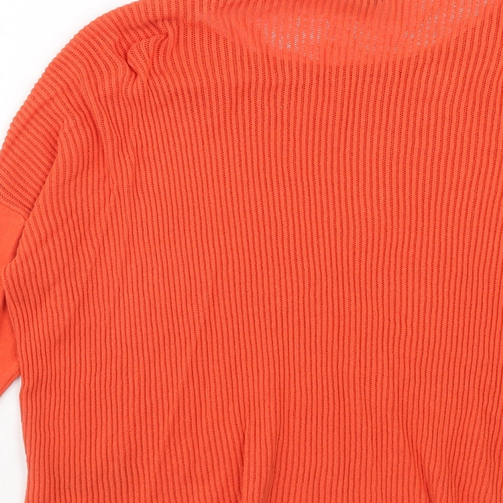 suivante Womens Orange Scoop Neck Viscose Pullover Jumper Size M