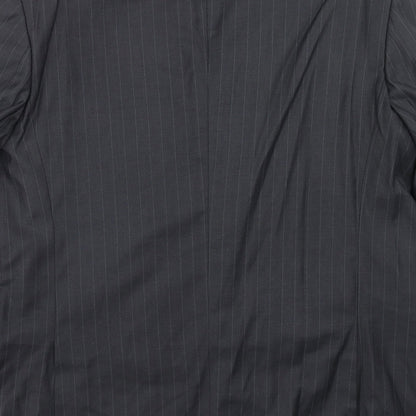 Andrew Molloy Mens Grey Striped Polyester Jacket Suit Jacket Size 42 Regular