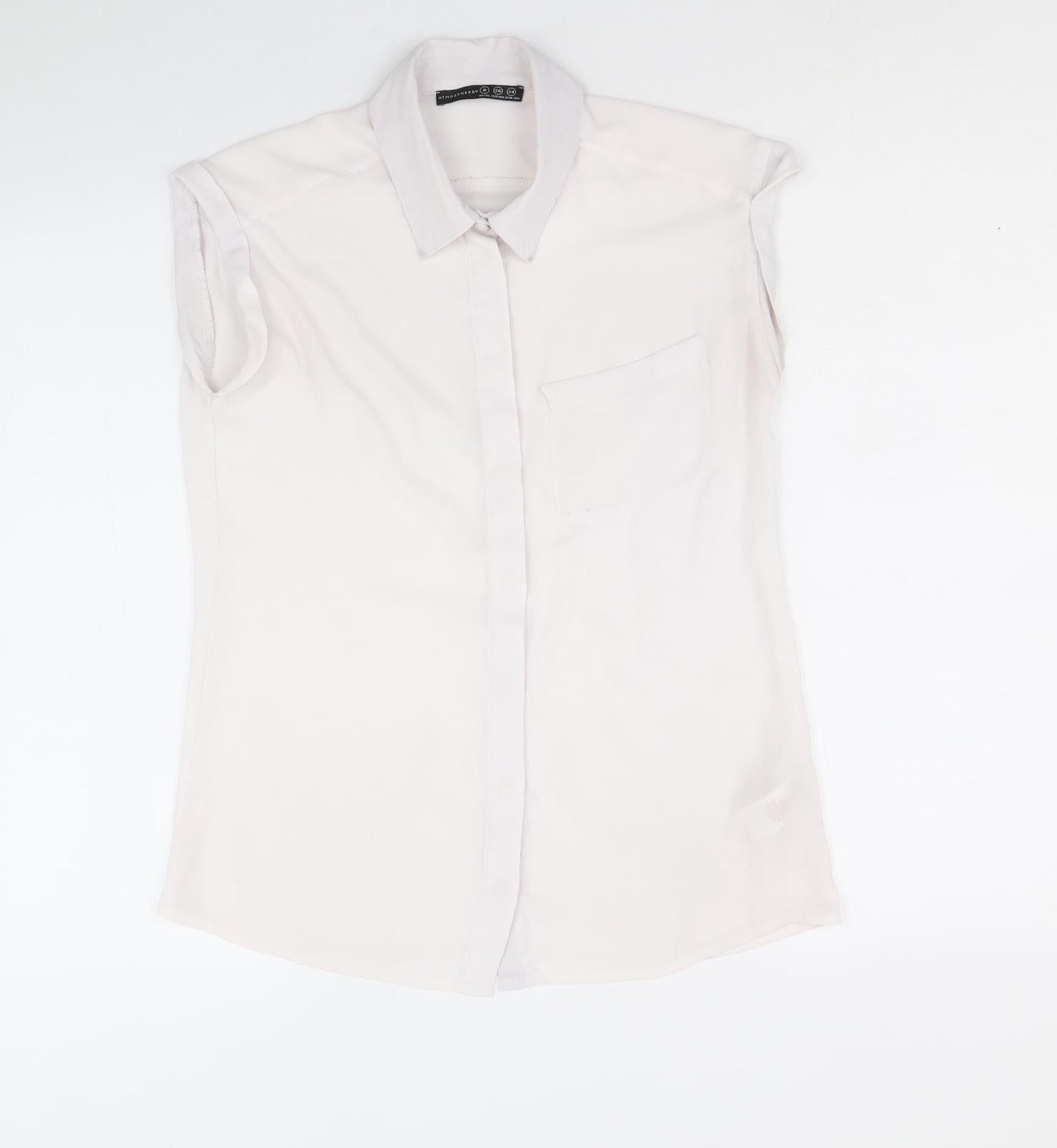 Atmosphere Womens Pink Polyester Basic Button-Up Size 8 Collared