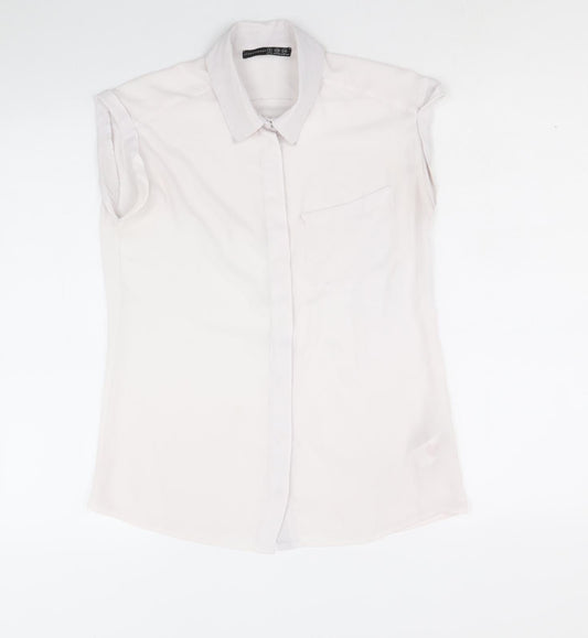 Atmosphere Womens Pink Polyester Basic Button-Up Size 8 Collared