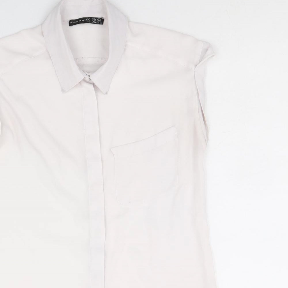 Atmosphere Womens Pink Polyester Basic Button-Up Size 8 Collared